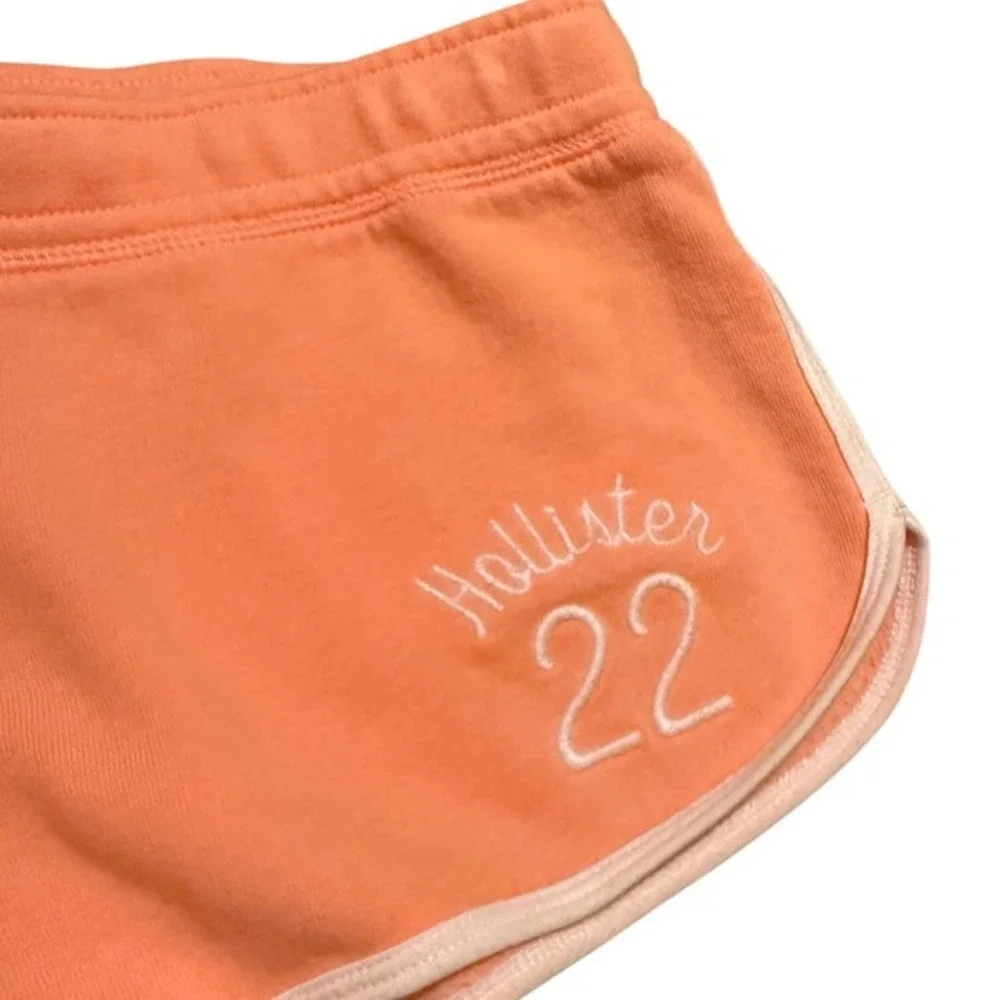Y2K‎ Hollister Micro Mini Shorts Pastel Peach Retro Track Stripe Lounge Size L